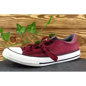 Converse All‎ Star Youth Boys Shoes Size 1 M Burgundy Fabric Low Top